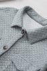Lattice Texture Retro Flap Pocket Button Shacket